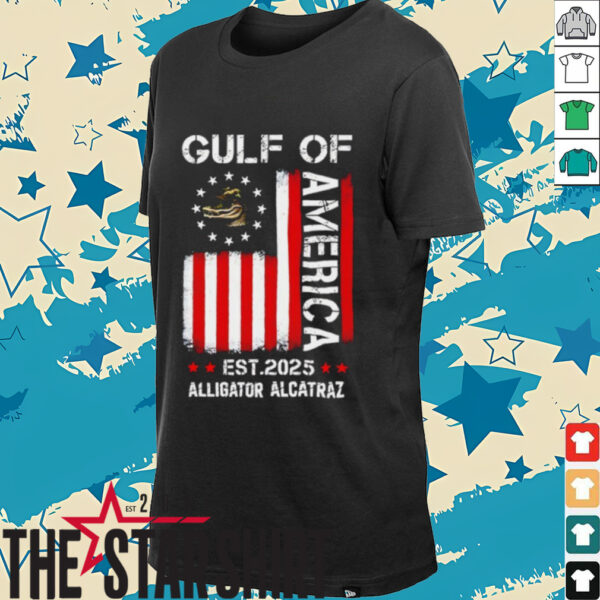 Gulf of America Alligator Alcatraz Est 2025 flag shirt