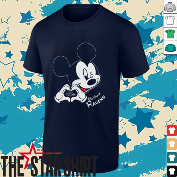 Mickey Mouse Love for Baltimore Ravens Shirt