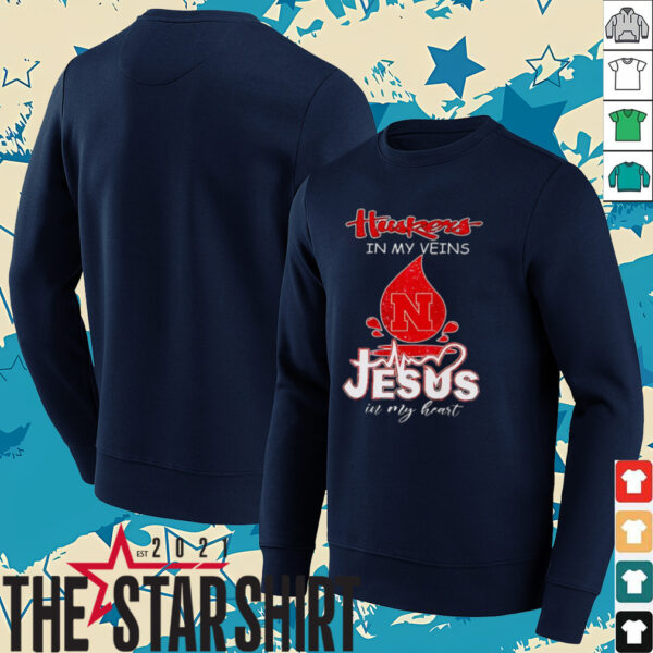 Nebraska Cornhuskers in my veins Jesus in my heart 2025 shirt