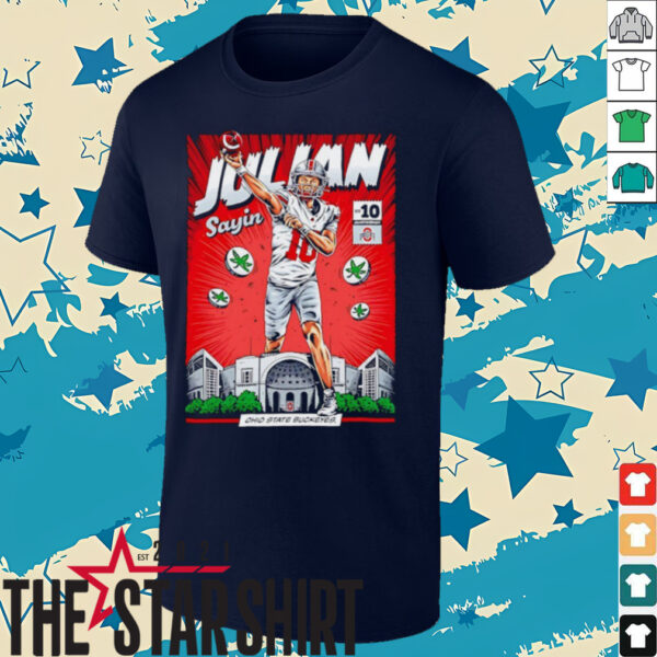 Ohio State Buckeyes #10 Julian Sayin NIL comic shirt