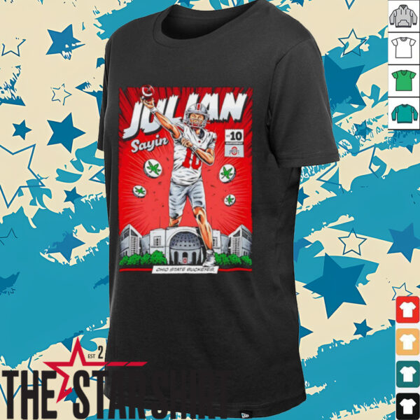 Ohio State Buckeyes #10 Julian Sayin NIL comic shirt