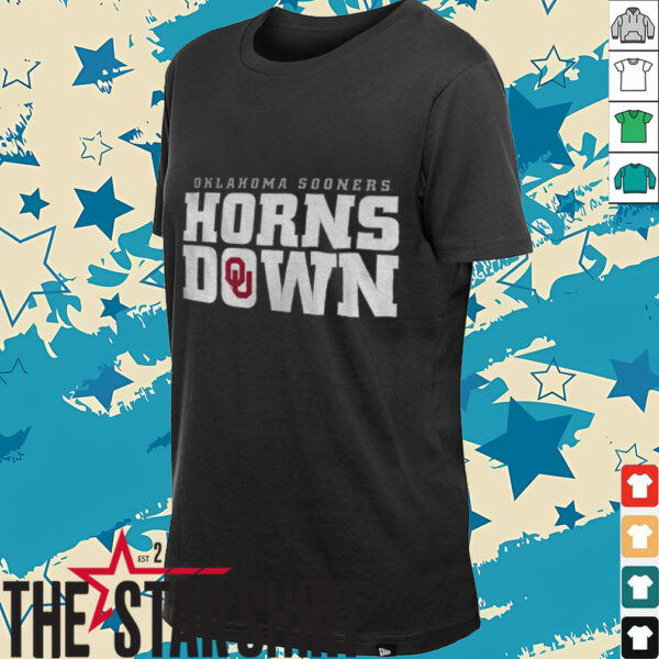 Oklahoma Sooners Crimson Hometown Horns Down shirt