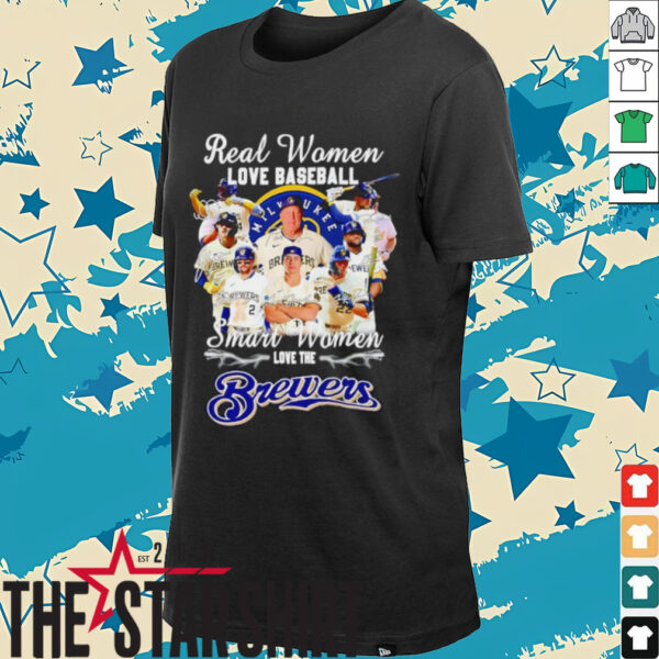 Real woman love baseball smart women love the Milwaukee Brewers shirt