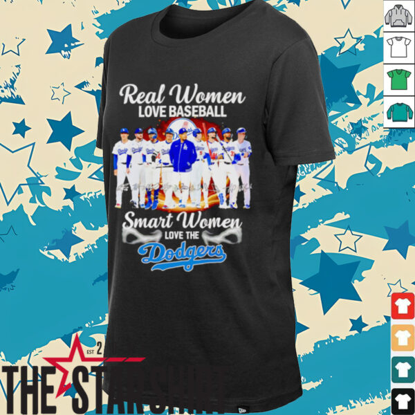 Real women love baseball smart women love the Los Angeles Dodgers players signature shirt