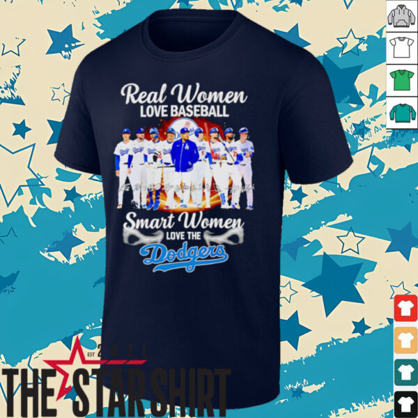 Real women love baseball smart women love the Los Angeles Dodgers players signature shirt