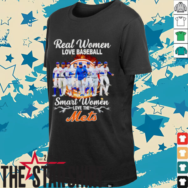 Real women love baseball smart women love the New York Mets players signature shirt
