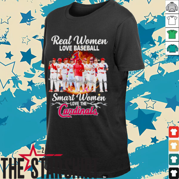 Real women love baseball smart women love the St Louis Cardinals players signature shirt