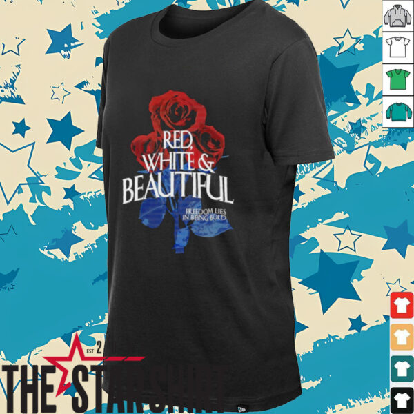 Red white and beautiful roses shirt