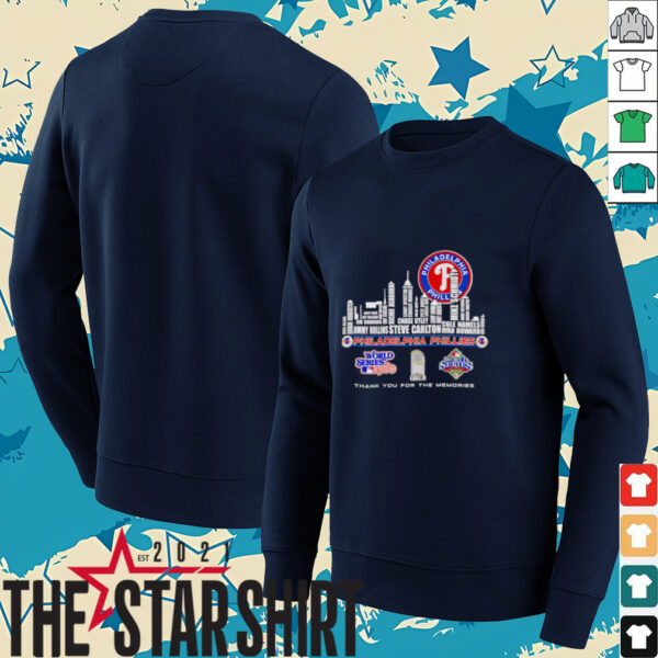 Skyline name Philadelphia Phillies World Series thank you for the memories shirt