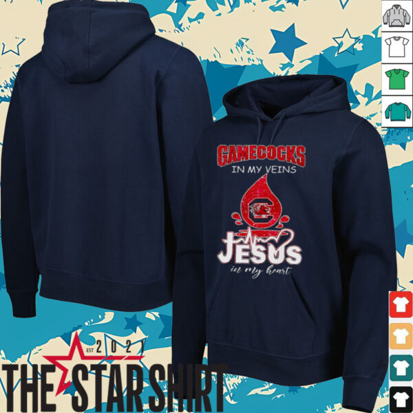 South Carolina Gamecocks in my veins Jesus in my heart 2025 shirt