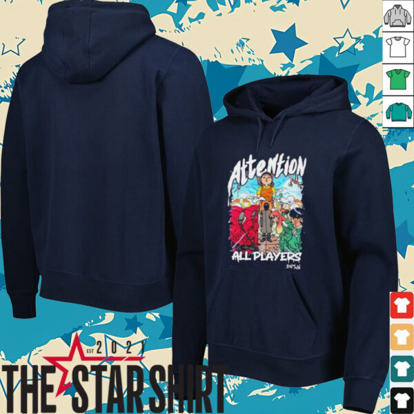 Squid Game 3 attention all players anime shirt