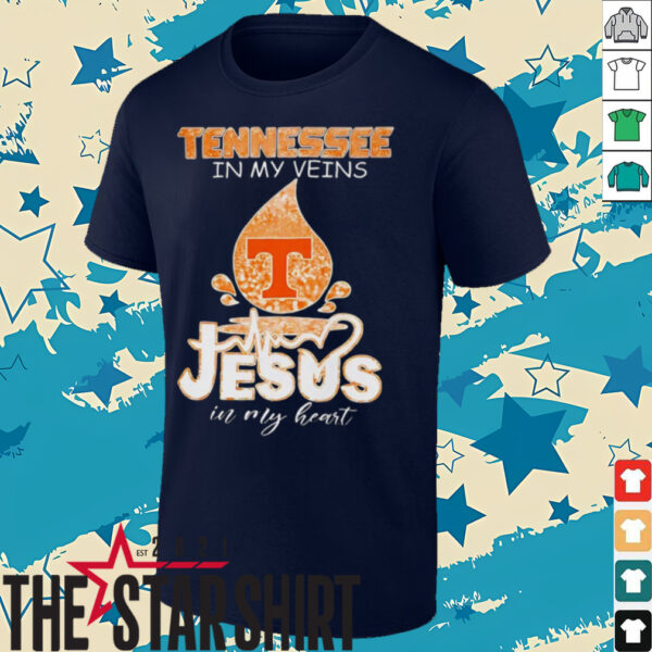 Tennessee Volunteers in my veins Jesus in my heart 2025 shirt