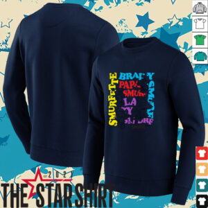 The Smurfs Character Outlines and Groovy Text Cartoon Shirt