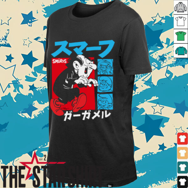 The Smurfs Gargamel Kanji Collage Vintage Cartoon Shirt