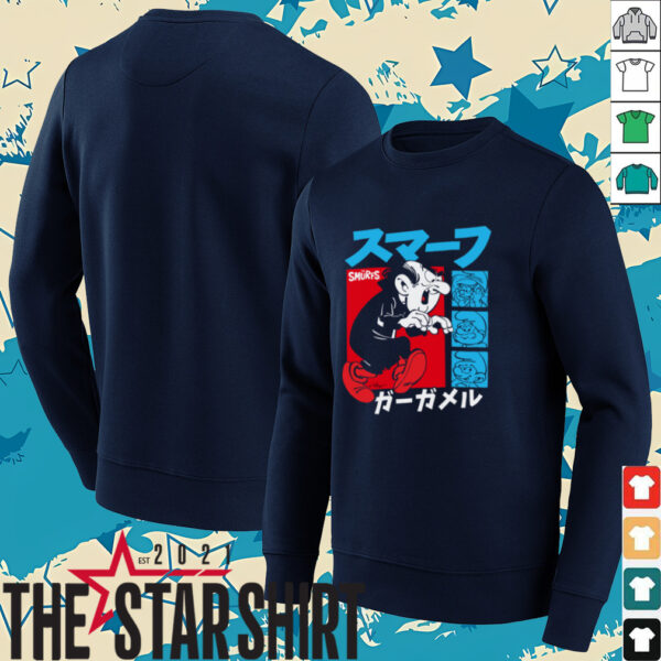 The Smurfs Gargamel Kanji Collage Vintage Cartoon Shirt