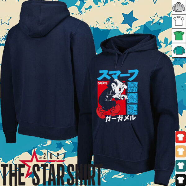 The Smurfs Gargamel Kanji Collage Vintage Cartoon Shirt