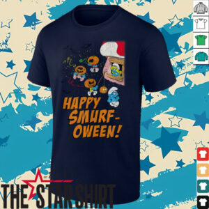 The Smurfs Happy Smurf oween Halloween Pumpkin Retro Cartoon Shirt