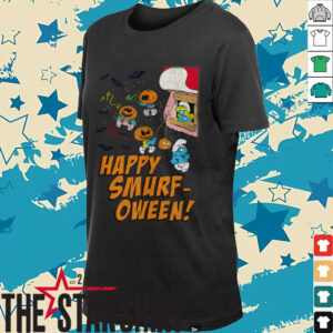 The Smurfs Happy Smurf oween Halloween Pumpkin Retro Cartoon Shirt