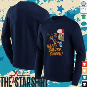 The Smurfs Happy Smurf oween Halloween Pumpkin Retro Cartoon Shirt