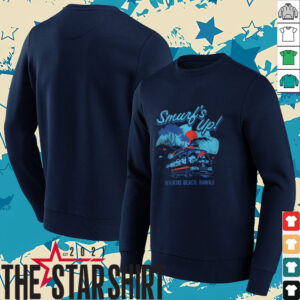 The Smurfs Smurf's Up Retro Waikiki Beach Van Travel Cartoon Raglan Shirt