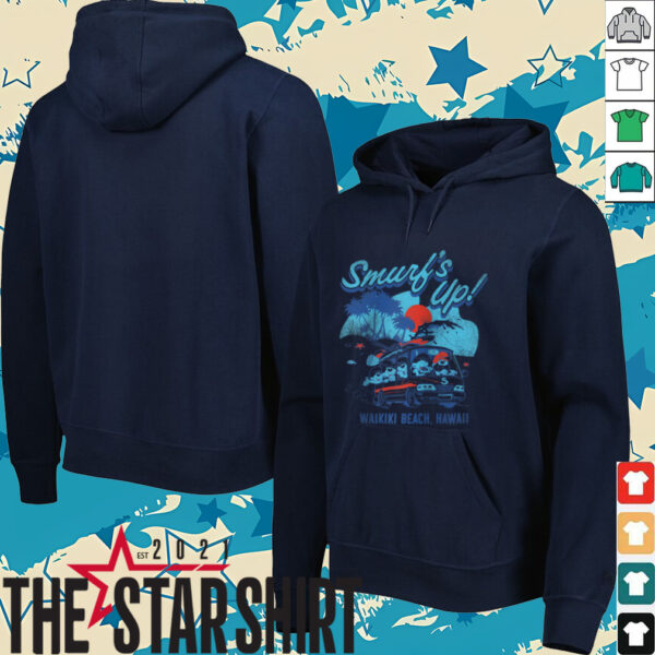 The Smurfs Smurf’s Up Retro Waikiki Beach Van Travel Cartoon Raglan Shirt