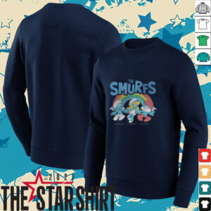The Smurfs Vintage Rainbow With Characters Cartoon Shirt