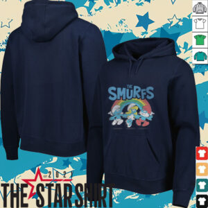 The Smurfs Vintage Rainbow With Characters Cartoon Shirt