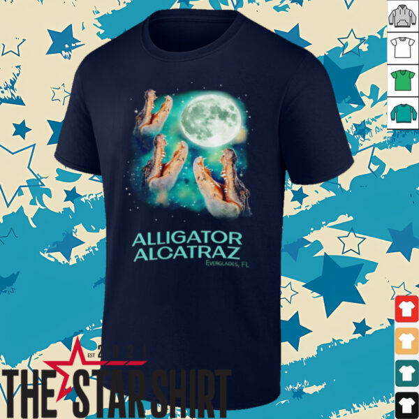 Three Alligator Alcatraz Everglades Florida under moon shirt