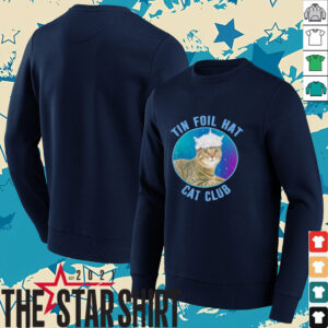 Tin foil hat cat club shirt